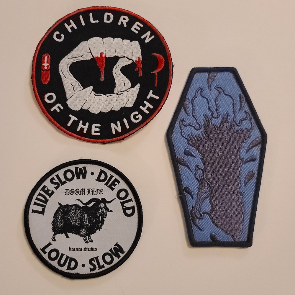 3 PATCHES goth doom punk heavy metal